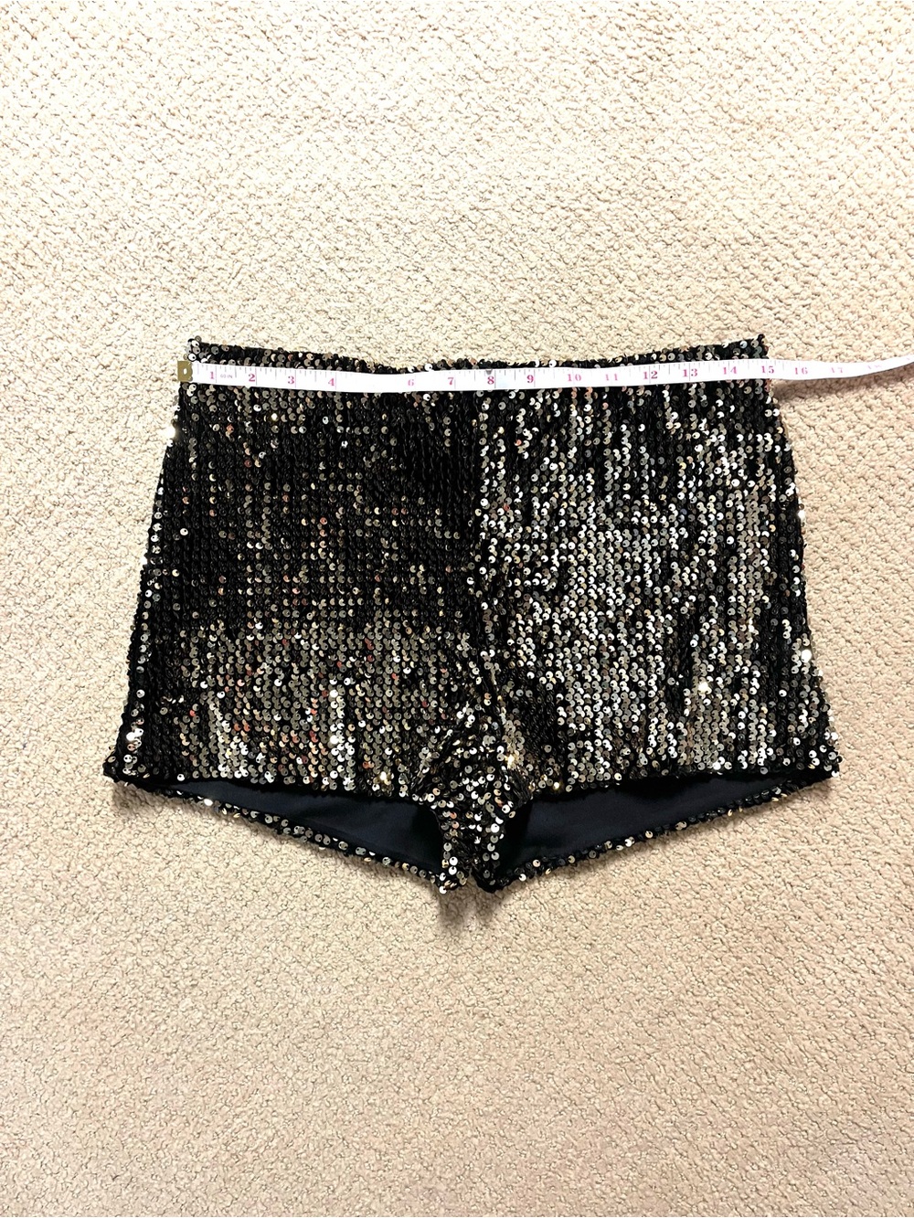 Charlotte Russe Gold Sequin Shorts Stretchy Waistband Women’s Size M - Picture 5 of 7